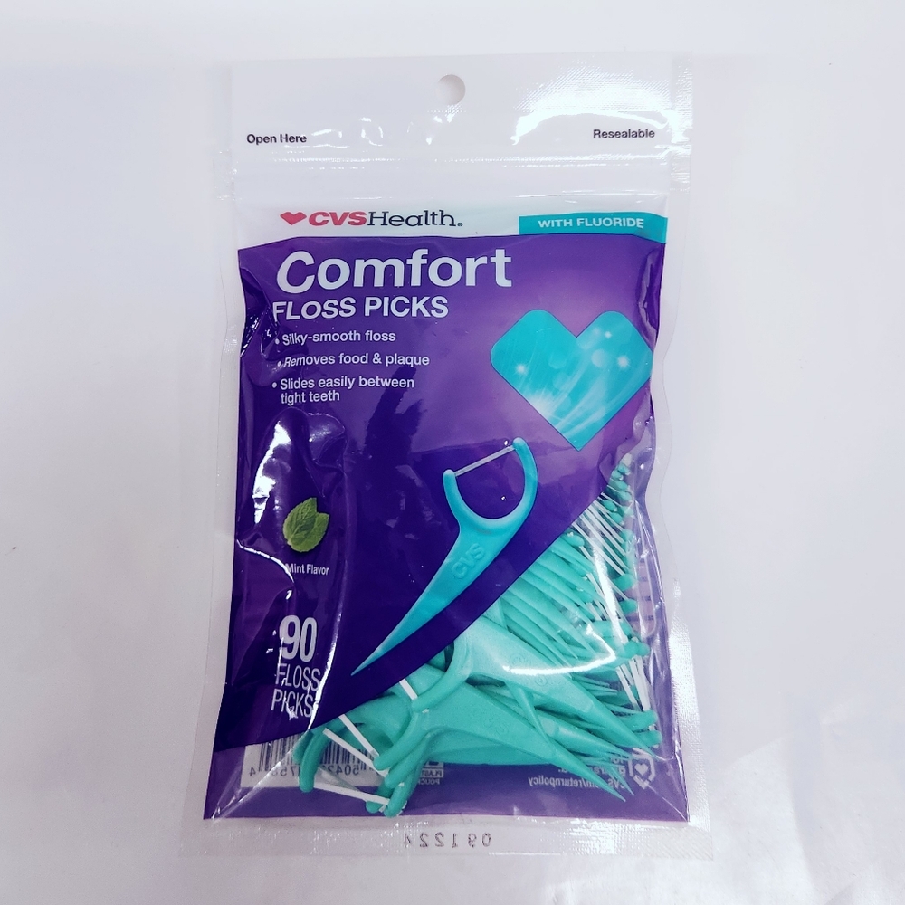 ⭐4/$15 CVS Comfort Floss Picks Mint 90CT